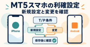 MT5スマホの利確設定｜新規注文・保有後の変更手順