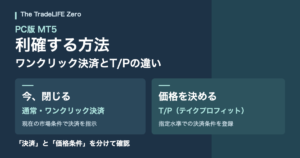 MT5のPCで利確する方法｜ワンクリック決済とT/Pの違い